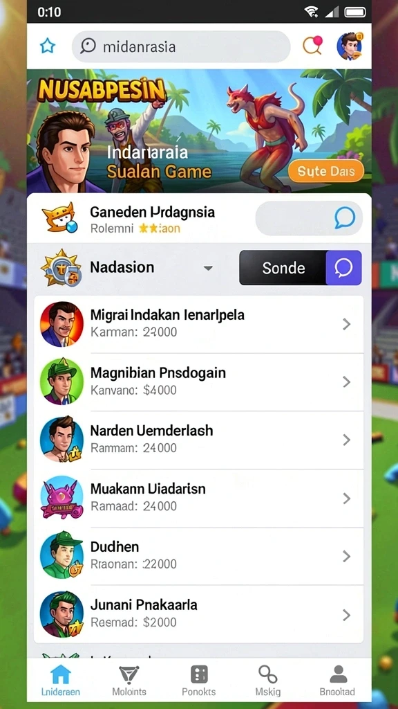 Layar permainan yang penuh warna dan menantang.