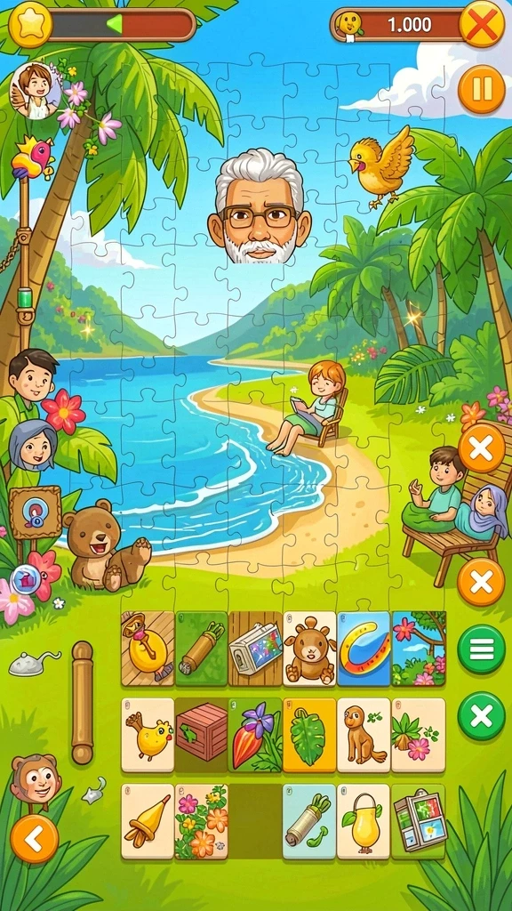 Tampilan awal game yang menarik dan penuh warna.