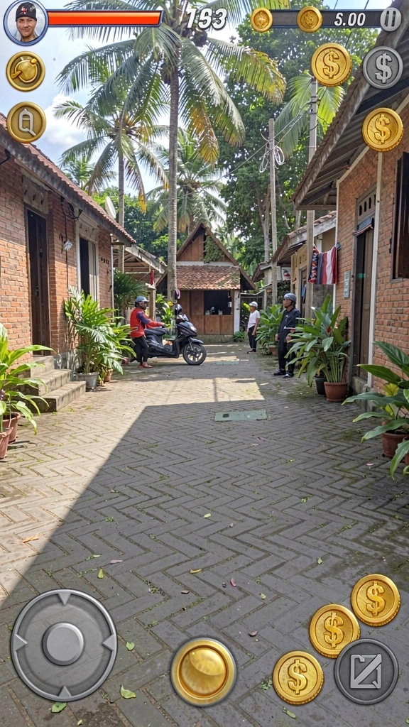 Interaksi karakter dengan lingkungan yang dinamis.