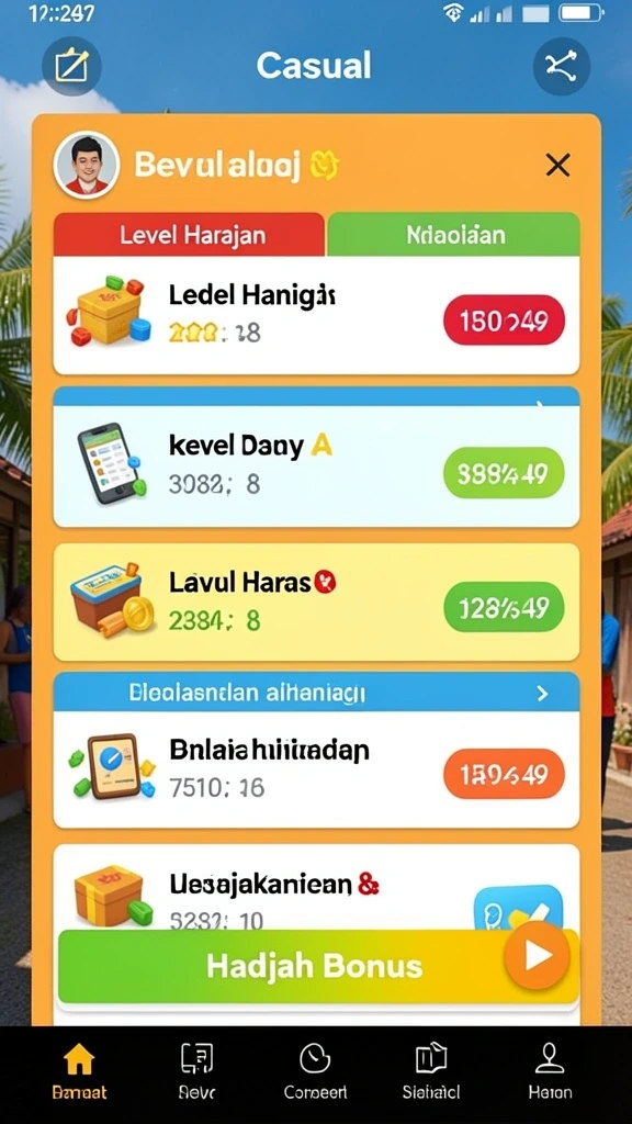 Tampilan menu utama AKARTOTO yang menarik.