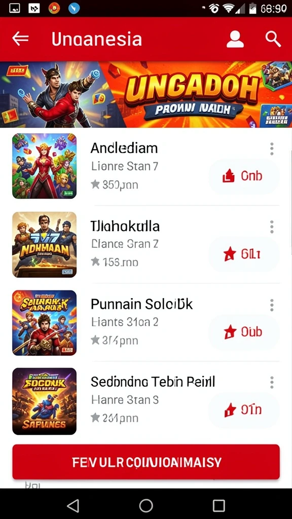 Tampilan utama yang menarik dengan beragam karakter.