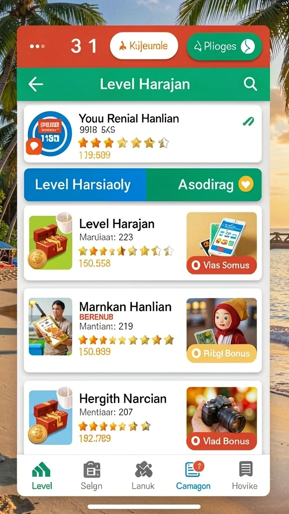 Tantangan level yang membuat adrenalin terpacu.